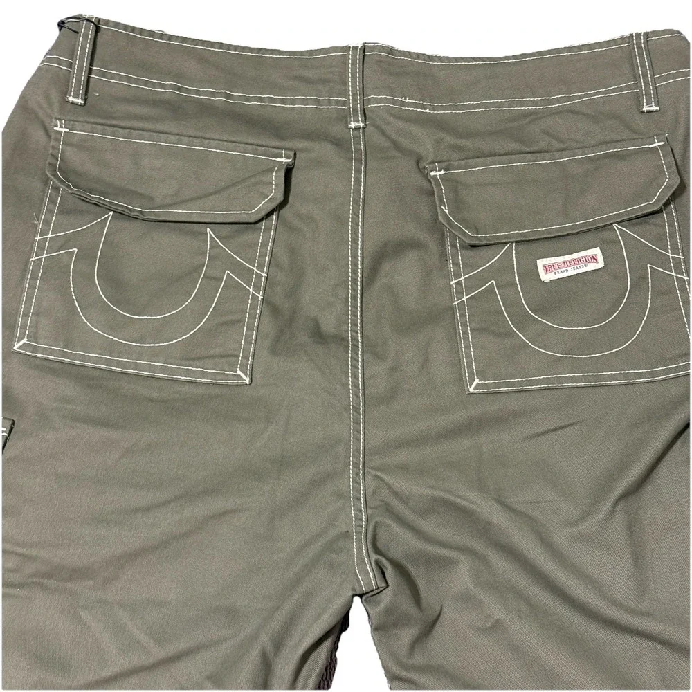 True Religion Men's Cargo‎ Pants Kalamata Green 36x31 Utility Streetwear